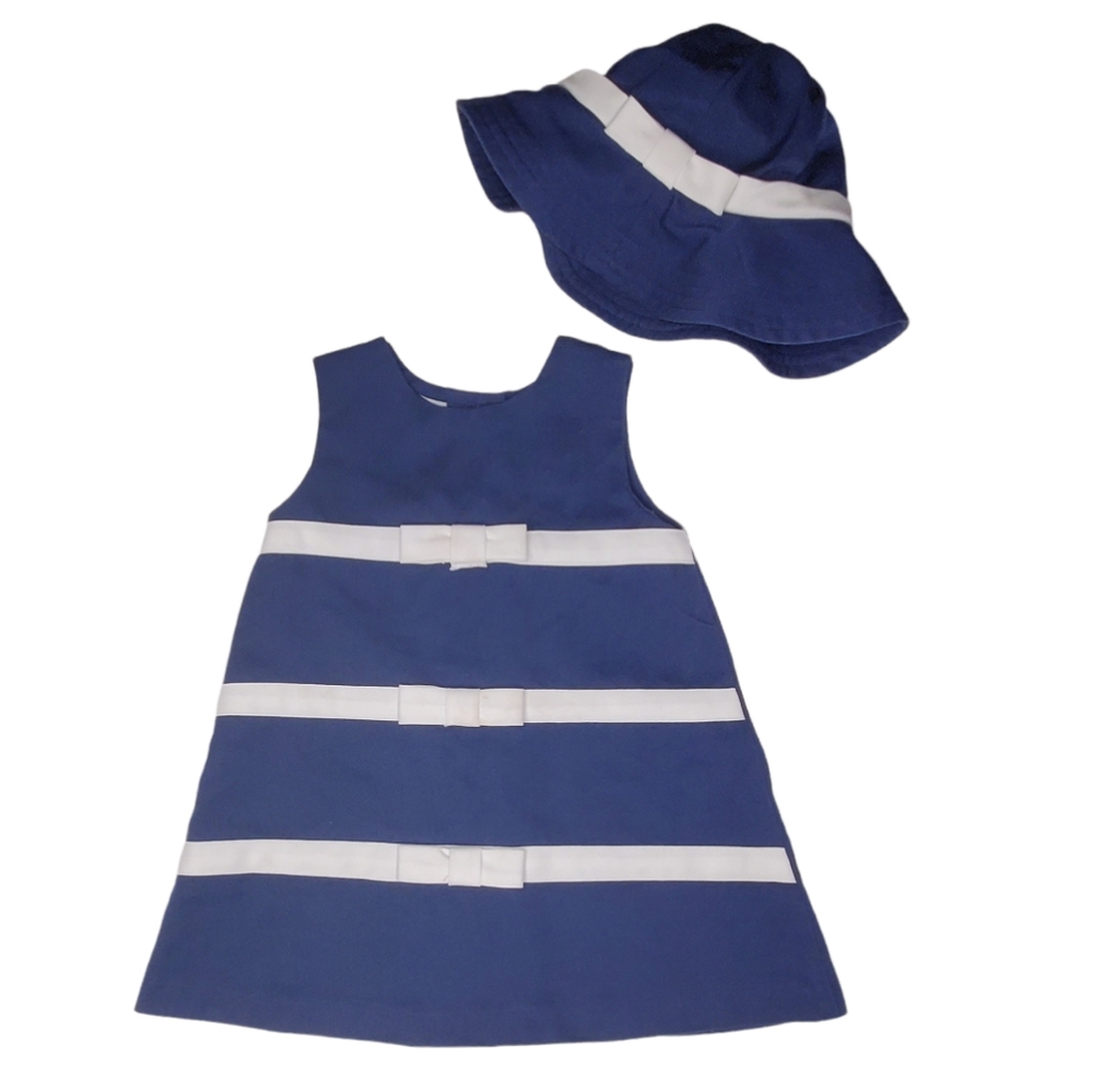 {Baby UR it} Vintage Blue Nautical Sailor Dress & Hat